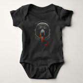 Astronaut Bear with Neon Paint Drips Cosmic Animal Baby Strampler (Vorderseite)