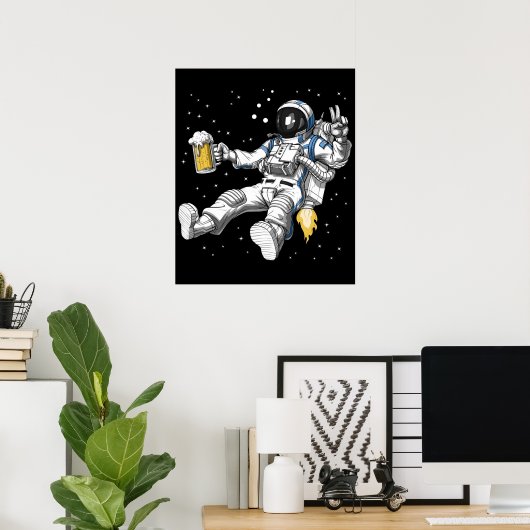 Astronaut Beer Party Poster (Heimbüro)