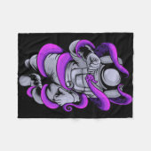 Astronaut bekämpft Oktopus Fleecedecke (Vorderseite (Horizontal))