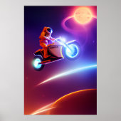 Astronaut Biker Poster - Shooting for Moon Pop Art (Vorne)