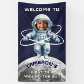 Astronaut Birthday Party 1st Trip Around the Sun Banner (Vertikal)