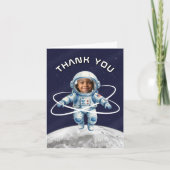 Astronaut Birthday Party 1st Trip Around the Sun Dankeskarte (Vorderseite)