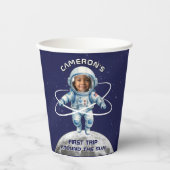 Astronaut Birthday Party 1st Trip Around the Sun Pappbecher (Vorderseite)