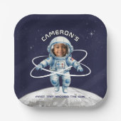 Astronaut Birthday Party 1st Trip Around the Sun Pappteller (Vorderseite)