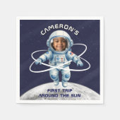 Astronaut Birthday Party 1st Trip Around the Sun Serviette (Vorderseite)