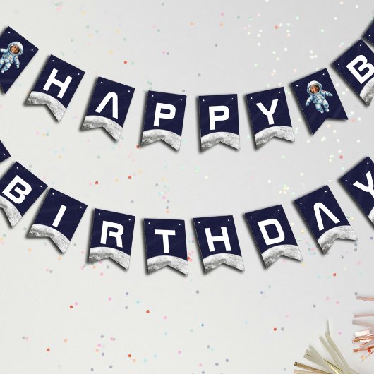 Astronaut Birthday Party 1st Trip Around the Sun Wimpelkette