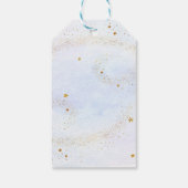 Astronaut Blue Gold Outer Space Geburtstag Geschenkanhänger (Rückseite)