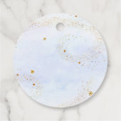 Astronaut Blue Gold Outer Space Geburtstag Geschenkanhänger (Rückseite)