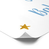 Astronaut Blue Gold Space Baby Dusche willkommen Poster (Ecke)