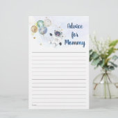 Astronaut Blue Gold Space Babyduschberatung (Stehend Vorderseite)