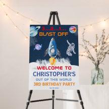 Astronaut Blue Space Geburtstag Willkommen