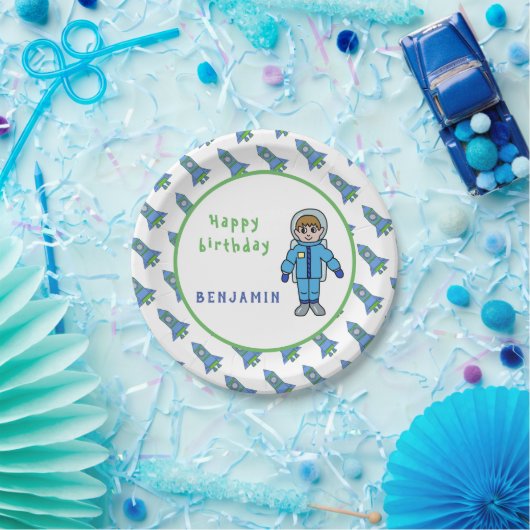 Astronaut Bockets Weltraumname Geburtstag Pappteller (Party)