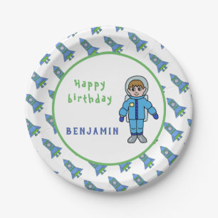 Astronaut Bockets Weltraumname Geburtstag Pappteller