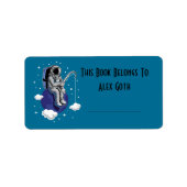 Astronaut Book Label Custom Name Adressaufkleber (Vorne)