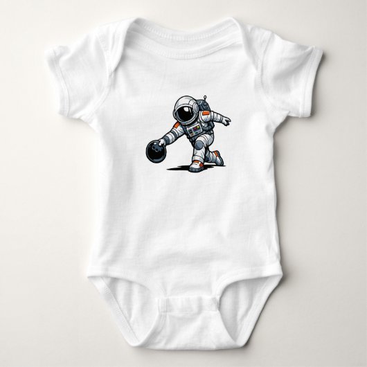 Astronaut Bowling Baby Strampler (Vorderseite)