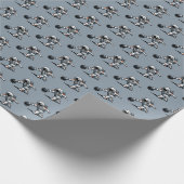 Astronaut Bowling Geschenkpapier (Ecke)
