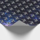Astronaut Bowling Geschenkpapier (Ecke)
