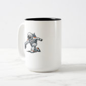 Astronaut Bowling Zweifarbige Tasse (Vorderseite Links)