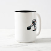 Astronaut Bowling Zweifarbige Tasse (VorderseiteRechts)