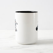 Astronaut Bowling Zweifarbige Tasse (Mittel)