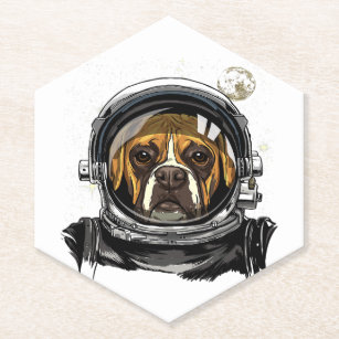 Astronaut Boxer Dog Weltraumforschung Astronomie Untersetzer