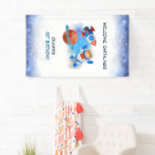 Astronaut Boy Baby First Geburtstag Banner (Insitu)