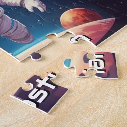 Astronaut Boy Exploration Space Personalisiert Puzzle (Seite)