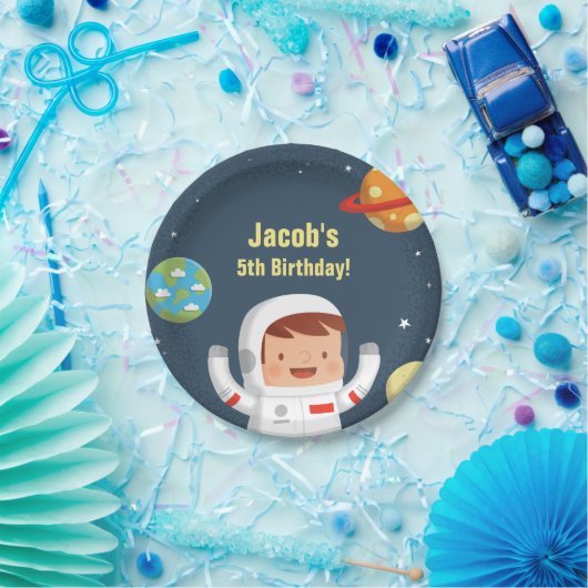 Astronaut Boy Galaxy Space Birthday Party Supplies Pappteller (Party)