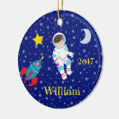 Astronaut Boy Girl Night Sky Rocket Ornament Boy (Links)