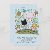 Astronaut Boy's Geburtstagsparty Theme Einladung (Vorne/Hinten)