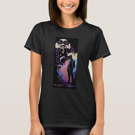 Astronaut Breaking Up With Crying Moon Trippy Grap T-Shirt (Vorderseite)