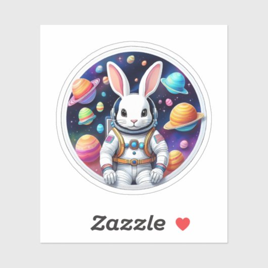 Astronaut Bunny Odyssey Aufkleber (Blatt)