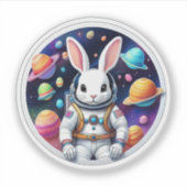Astronaut Bunny Odyssey Aufkleber (Vorderseite)