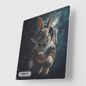 Astronaut Bunny Space Surreal Animal Custom Quadratische Wanduhr (Winkel)