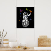 Astronaut Butterfliegen Poster (Küche)