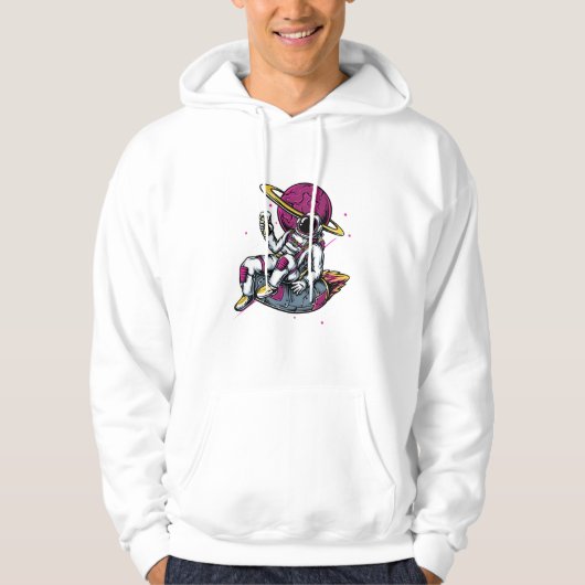 Astronaut-Cartoon im Graffiti-Stil Hoodie (Vorderseite)