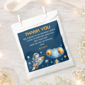 Astronaut Cat Blast Off 1st Birthday Thank You Geschenktütchen (Ausgeschnitten)