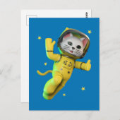 Astronaut Cat Cartoon Postkarte (Vorne/Hinten)