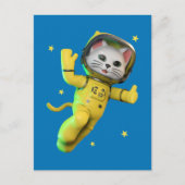 Astronaut Cat Cartoon Postkarte (Vorderseite)