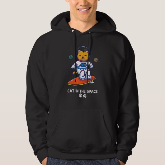 Astronaut Cat In Space Animal Face Galaxy Feline C Hoodie (Vorderseite)