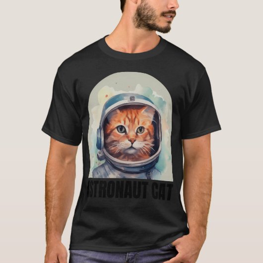 Astronaut Cat Large Logo T-Shirt (Vorderseite)