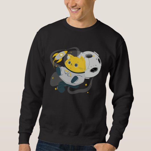 Astronaut Cat Or  Space Cat On Galaxy Kitten Sweatshirt (Vorderseite)