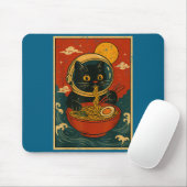 Astronaut Cat Ramen Japanese Graphic Tees Men Wome Mousepad (Mit Mouse)