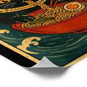 Astronaut Cat Ramen Japanese Graphic Tees Men Wome Poster (Ecke)