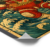 Astronaut Cat Ramen Japanese Graphic Tees Men Wome Poster (Ecke)