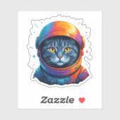 Astronaut Cat Space Funny Cat Lover Aufkleber (Blatt)