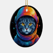 Astronaut Cat Space Funny Cat Lover Keramik Ornament (Rechts)