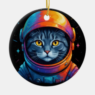 Astronaut Cat Space Funny Cat Lover Keramik Ornament