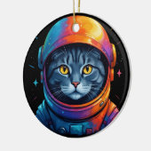 Astronaut Cat Space Funny Cat Lover Keramik Ornament (Links)
