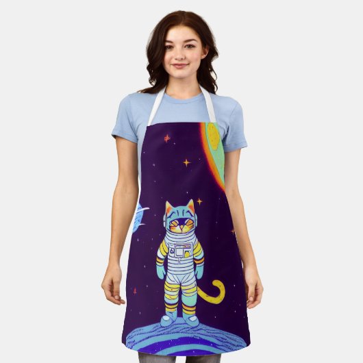 ASTRONAUT CAT SPACE KÜCHE SCHÜRZE (Getragen)